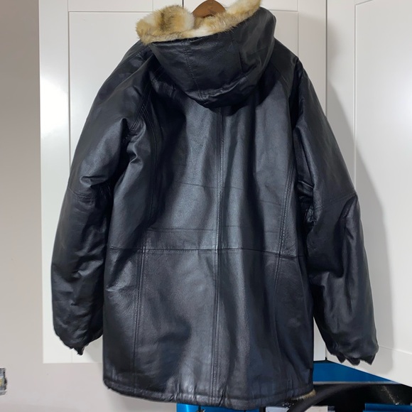 Mark Andre New York XL Mens Reversible Leather Fur Coat Italy Skin - Picture 4 of 7